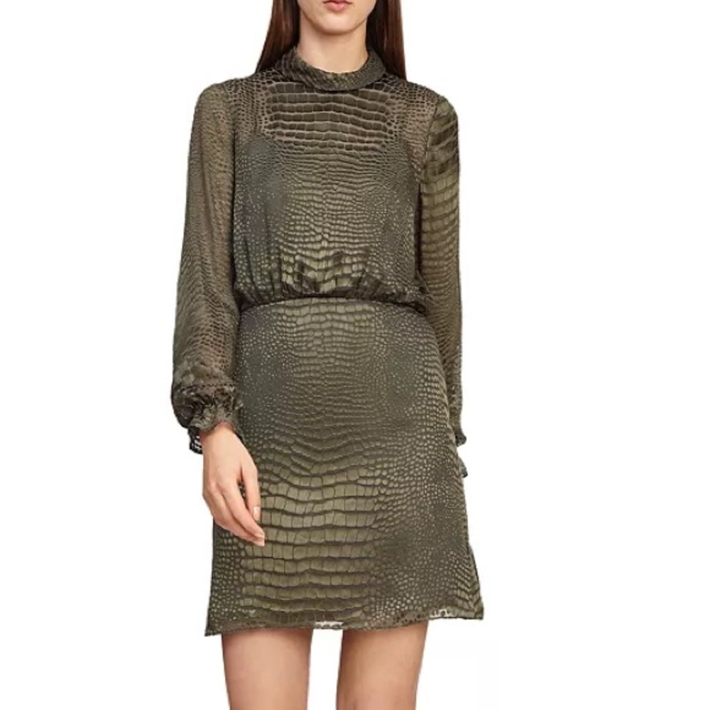 (Navy) REISS - Renata Snakeskin Burnout Dress